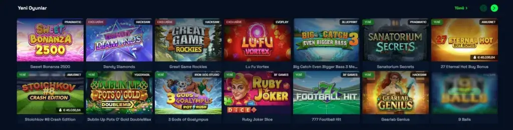 Jetbet yeni casino oyunları; Sweet Bonanza 2500, Dandy Diamonds ve diğer yeni slotlar